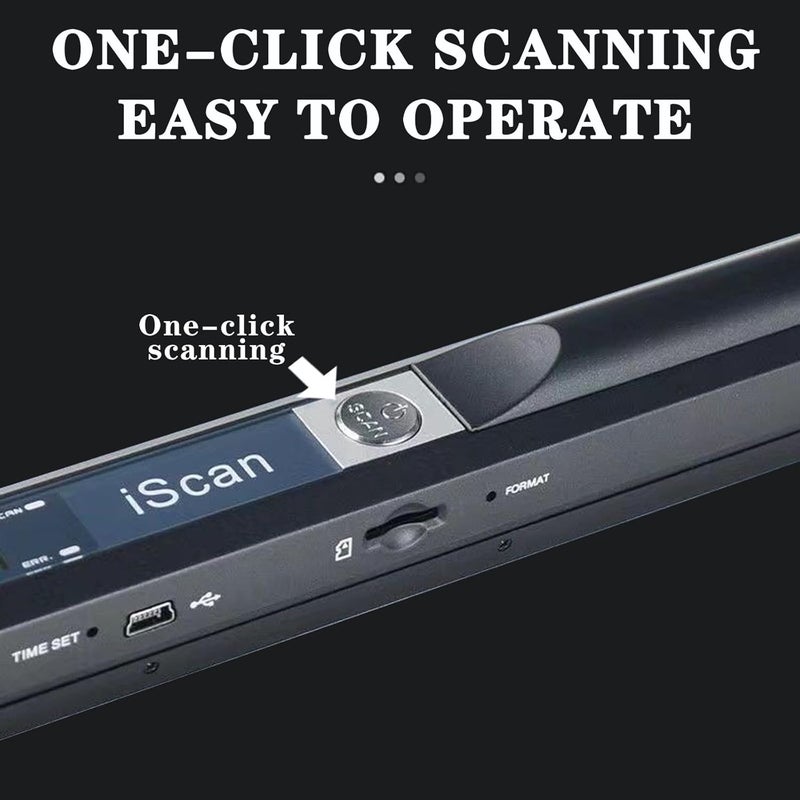 KIDENEI Portable Scanner with 32G SD Card, 900DPI JPG PDF Format Portable Handheld Scanner, AA Battery (Not Included) USB Transfer Colour A4 Document Scanner for Business Photo Receipts Books (Black) - Image 4